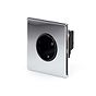 Soho Lighting Polished Chrome 16A 1 Gang Euro Schuko Socket Blk Ins Screwless