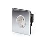 Soho Lighting Polished Chrome 16A 1 Gang Euro Schuko Socket Wht Ins Screwless