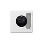 Soho Lighting Primed Paintable 16A 1 Gang Euro Schuko Socket with Black Insert