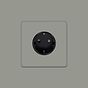 Soho Lighting Primed Paintable 16A 1 Gang Euro Schuko Socket with Black Insert