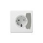 Soho Lighting Primed Paintable 16A 1 Gang Euro Schuko Socket with White Insert