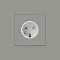 Soho Lighting Primed Paintable 16A 1 Gang Euro Schuko Socket with White Insert