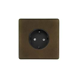 Soho Lighting Vintage Brass 16A 1 Gang Euro Schuko Socket