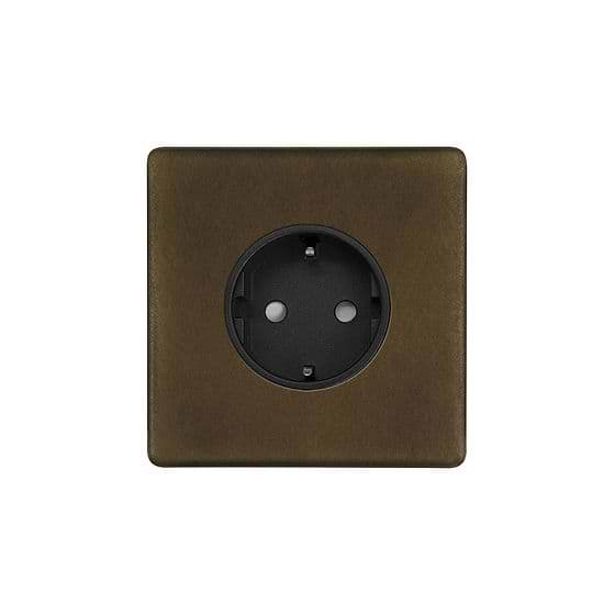 Soho Lighting Vintage Brass 16A 1 Gang Euro Schuko Socket