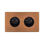 Soho Lighting Antique Copper 16A 2 Gang Euro Schuko Socket