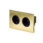 Soho Lighting Brushed Brass 16A 2 Gang Euro Schuko Socket Blk Ins Screwless