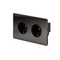 Soho Lighting Black Nickel 16A 2 Gang Euro Schuko Socket Blk Ins Screwless