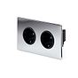 Soho Lighting Polished Chrome 16A 2 Gang Euro Schuko Socket Blk Ins Screwless