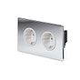 Soho Lighting Polished Chrome 16A 2 Gang Euro Schuko Socket Wht Ins Screwless