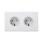 Soho Lighting Primed Paintable 16A 2 Gang Euro Schuko Socket with White Insert