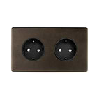 Soho Lighting Vintage Brass 16A 2 Gang Euro Schuko Socket