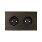 Soho Lighting Vintage Brass 16A 2 Gang Euro Schuko Socket