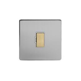 Soho Lighting Brushed Chrome & Brushed Brass 13A Unswitched Fused Spur (FCU) White Inserts Screwless