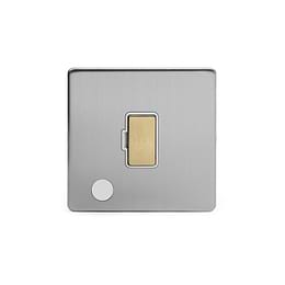 Soho Lighting Brushed Chrome & Brushed Brass 13A Unswitched Flex Outlet White Inserts Screwless