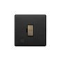 Soho Lighting Matt Black and Antique Brass 13A Unswitched Fused Connection Unit (FCU) Flex Outlet