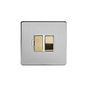 Soho Lighting Brushed Chrome & Brushed Brass 13A Switched Fused Connection Unit (FCU) White Inserts Screwless
