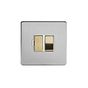 Soho Lighting Brushed Chrome & Brushed Brass 13A Switched Fused Spur (FCU) White Inserts Screwless