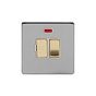 Soho Lighting Brushed Chrome & Brushed Brass 13A Double Pole Switched Fused Connection Unit (FCU) With Neon