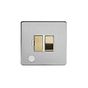 Soho Lighting Brushed Chrome & Brushed Brass 13A Switched Fuse Flex Outlet White Inserts Screwless