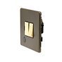 Soho Lighting Bronze & Brushed Brass 13A Switched Fuse Flex Outlet Black Inserts Screwless