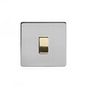 Soho Lighting Brushed Chrome & Brushed Brass 20A 1 Gang DP Switch White Inserts Screwless