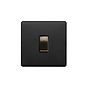 Matt Black and Antique Brass 20A Double Pole Switch
