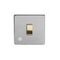 Soho Lighting Brushed Chrome & Brushed Brass 20A 1 Gang DP Switch Flex Outlet White Inserts Screwless