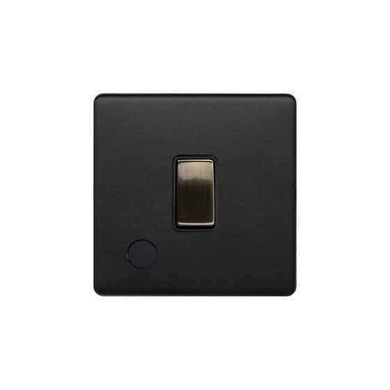 Soho Lighting Matt Black and Antique Brass 1 Gang Flex Outlet 20 Amp Switch