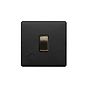 Soho Lighting Matt Black and Antique Brass 1 Gang Flex Outlet 20 Amp Switch