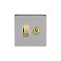 Brushed Chrome and Brass Toggle Fused Spur
