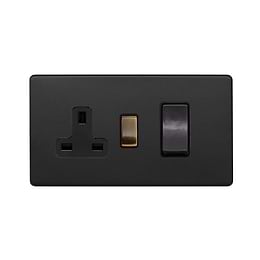 Soho Lighting Matt Black and Antique Brass 45A Cooker control