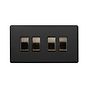 Matt Black and Antique Brass Bulkhead Rocker Light
