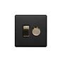 Soho Lighting Matt Black and Antique Brass Dimmer and Rocker Switch Combo (2 -Way Switch & 2 -Way Intelligent  Dimmer)