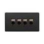 Matt Black and Antique Brass 2 Way and Intermediate Switch
