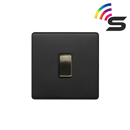 Matt Black and Antique Brass Smart Light Switch

