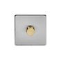 Soho Lighting Brushed Chrome & Brushed Brass 1 Gang 400W LED Dimmer Switch