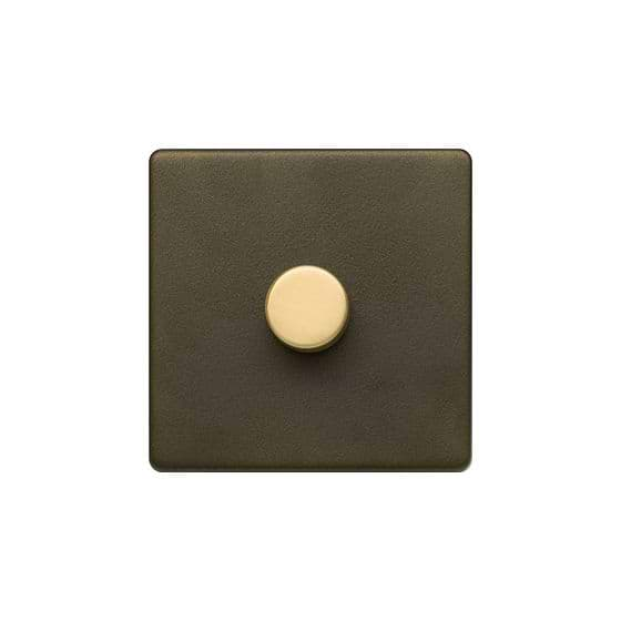 Soho Lighting Bronze & Brushed Brass 1 Gang 2-Way Intelligent  Dimmer 150W LED (300w Halogen/Incandescent)