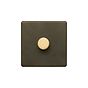 Soho Lighting Bronze & Brushed Brass 1 Gang 2-Way Intelligent  Dimmer 150W LED (300w Halogen/Incandescent)