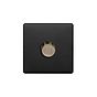 Soho Lighting Matt Black and Antique Brass 1 Gang 2 -Way Intelligent Dimmer 150W LED (300W Halogen/Incandescent)