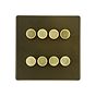 Soho Lighting Bronze with Brushed Brass 8 Gang 2 -Way Intelligent  Dimmer Switch 150W LED (300w Halogen/Incandescent) 