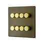 Soho Lighting Bronze with Brushed Brass 8 Gang 2 -Way Intelligent  Dimmer Switch 150W LED (300w Halogen/Incandescent) 