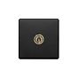 Matt Black and Antique Brass 1 Gang Toggle Light Switch
