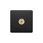 Soho Lighting Matt Black & Brushed Brass 20A 1 Gang Intermediate Toggle Screwless