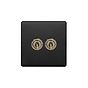 Matt Black and Antique Brass Dimmer Toggle Combo Switch
