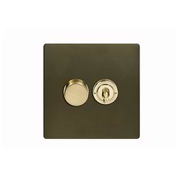 Bronze and Brass Dimmer Toggle Combo Switch
