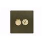 Bronze and Brass Dimmer Toggle Combo Switch
