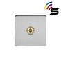 Soho Lighting Brushed Chrome & Brushed Brass 1 Gang 150W Zigbee Smart Toggle Switch