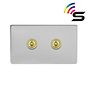 Brushed Chrome and Brass Smart Light Switch
