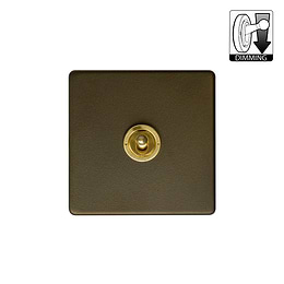 Soho Lighting Lighting Bronze & Brushed Brass 1 Gang Dimming Toggle Switch