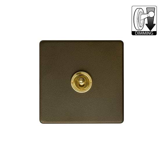 Bronze and Brass 1 Gang Dimming Toggle Switch
